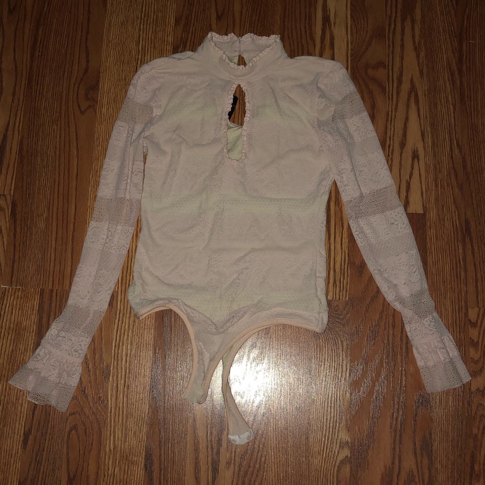 Bebe bodysuit pink & cream size S